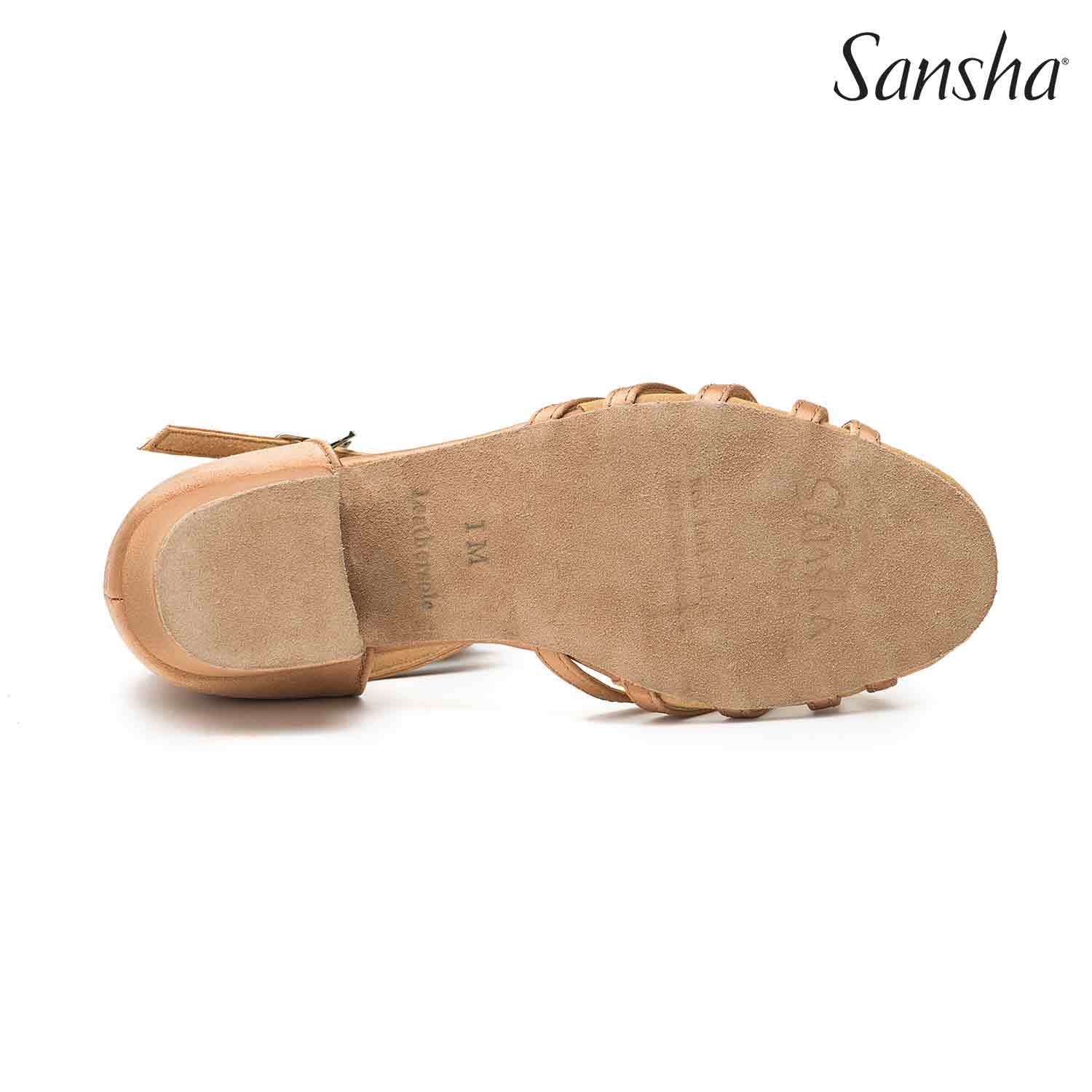 Buty dziecięce latino Sansha Gracia (obcas klocek) czarne i beżowe - obrazek 5
