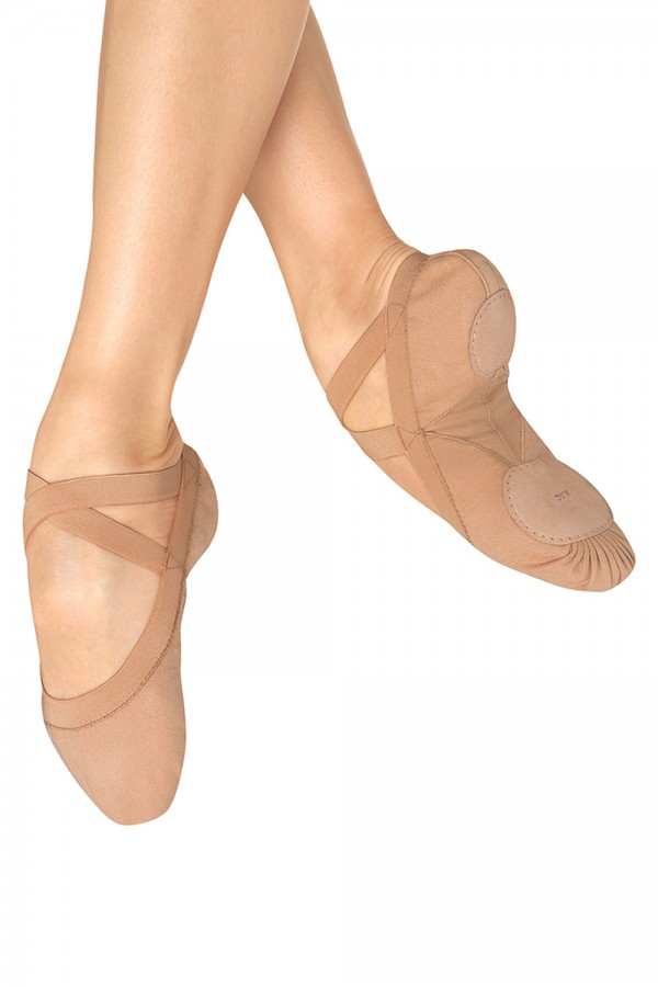 Baletki płócienne Bloch Pro Elastic S0621L różowe i beżowe