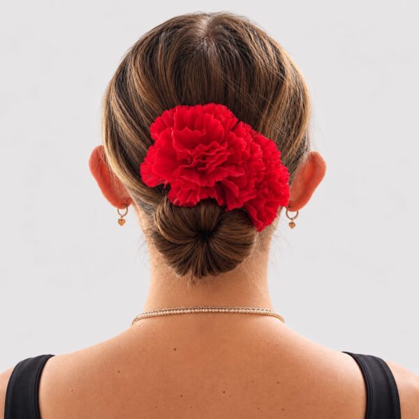 Kwiaty do włosów flamenco podwójny goździk